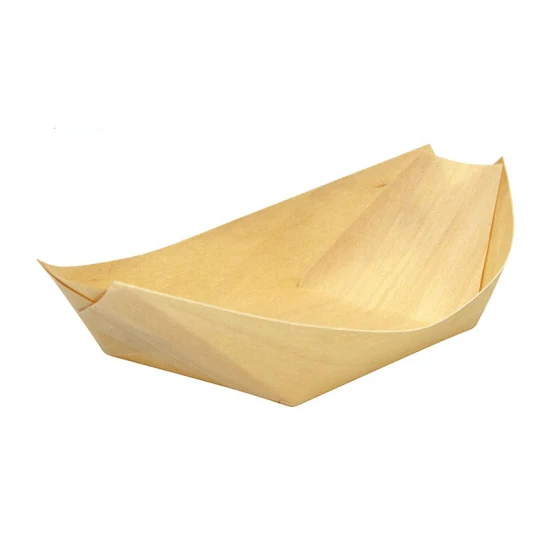 Vendita calda Barca per sushi in legno Aspen Legno di pino Barca in legno ecologica per biscotti Dessert Sushi Roll