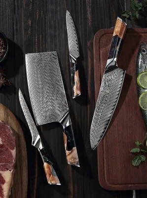 Set di coltelli da cucina professionali per sushi giapponese, facili da affilare